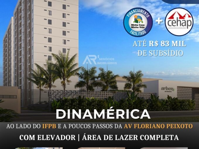 APARTAMENTOS NO DINAMERICA COM CEHAP E MINHA CASA MINHA VIDA